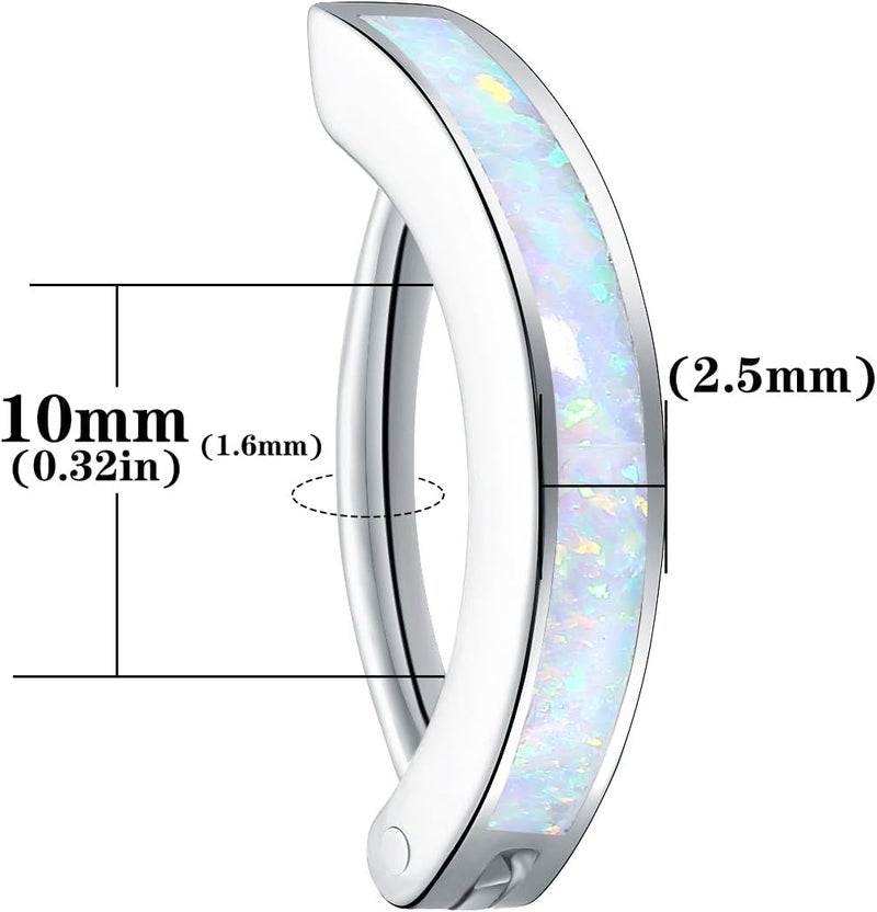 VOJO 14G G23 Titanium Clicker Belly Button Ring,10/12mm Reverse Curved Hoop Navel Barbell Piercing Jewelry - Image 5